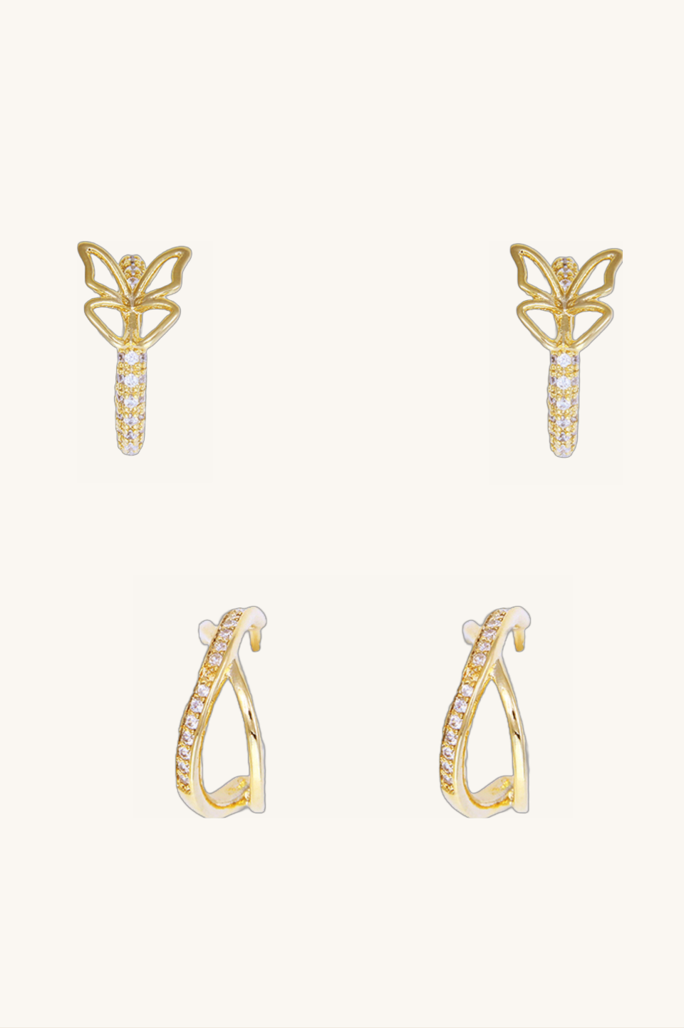 Dillion Butterfly Hoop Earring Set