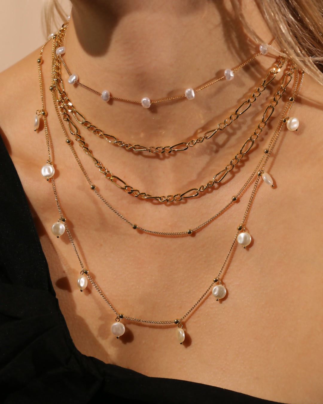 Beatrix Pearl Necklace Set