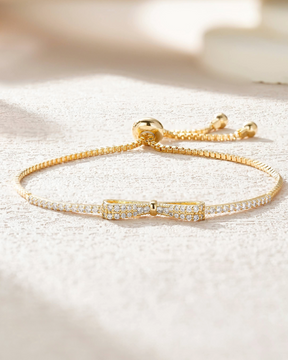 Aliza Ribbon Bow Gold Bracelet