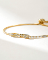 Aliza Ribbon Bow Gold Bracelet