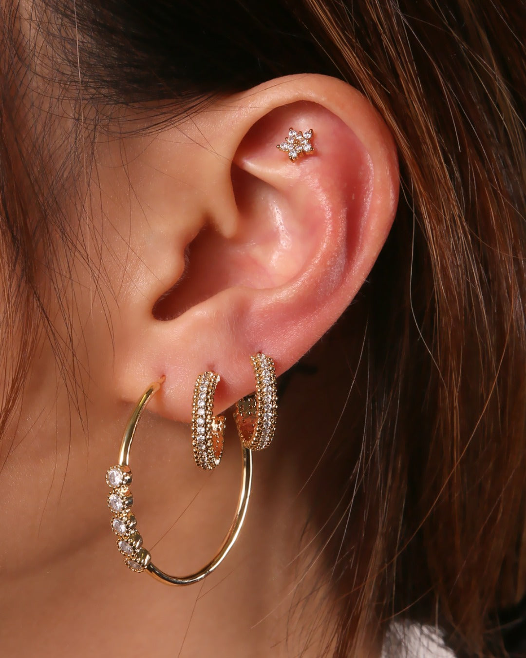 Tri Hoop Earrings