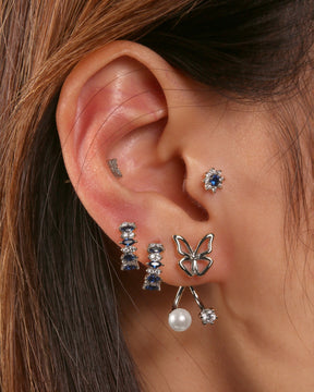 Milad Gold Butterfly Pearl Earrings