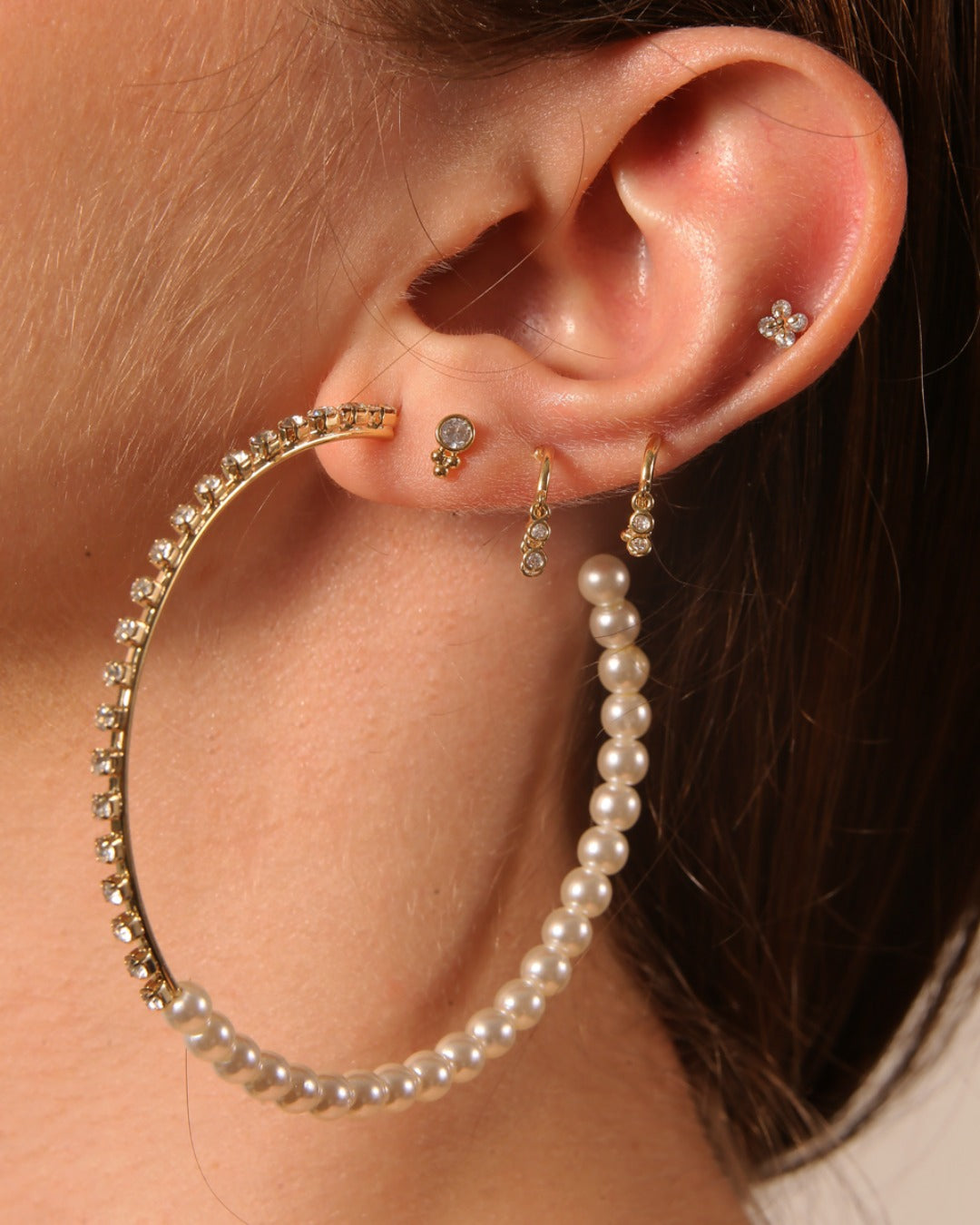 Clerissa Pearl Hoop Earrings